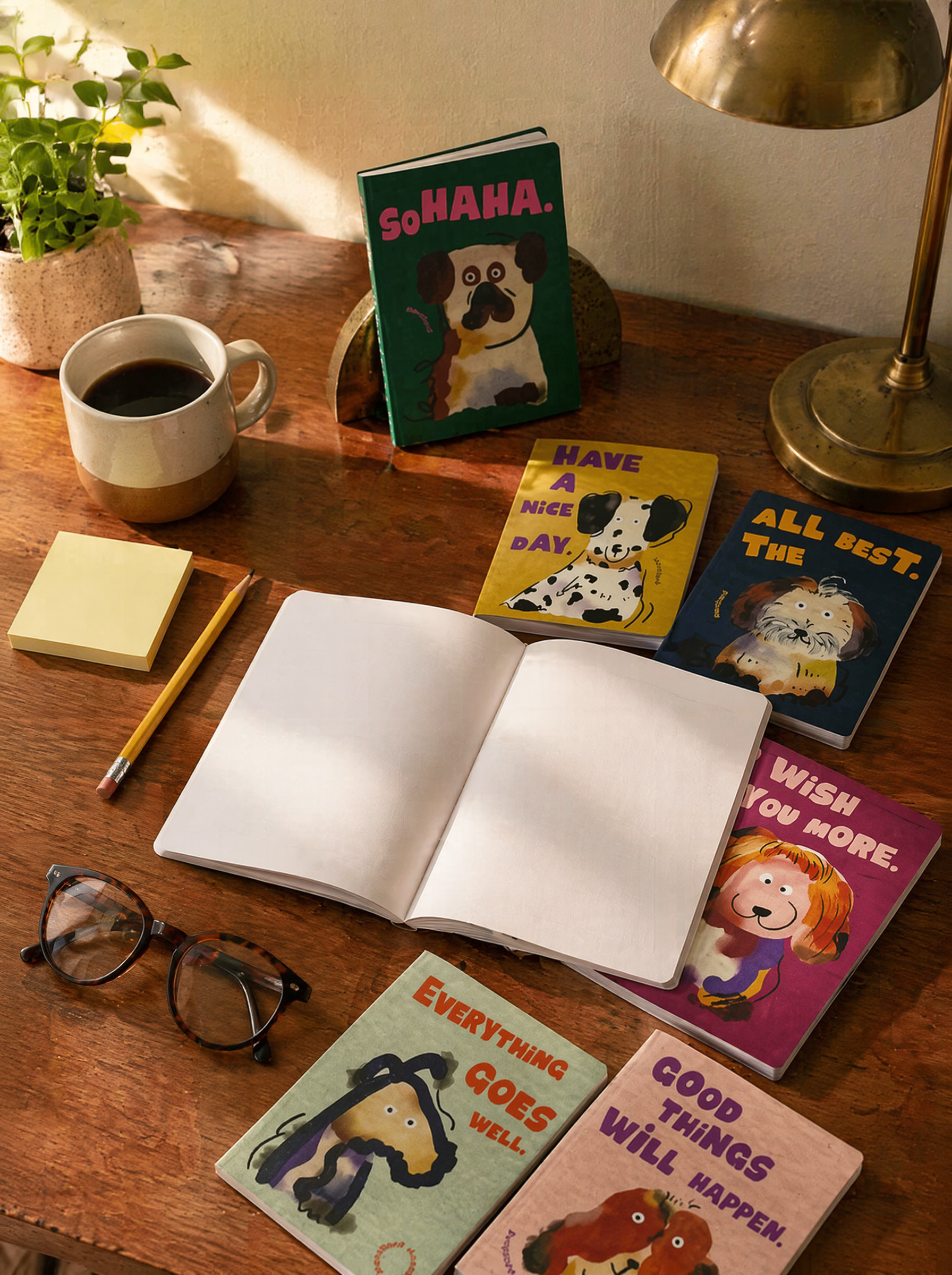 A6 Pocket Notebook with Dog Illustrations | Thick Waterproof Smooth Paper, Easy to Write