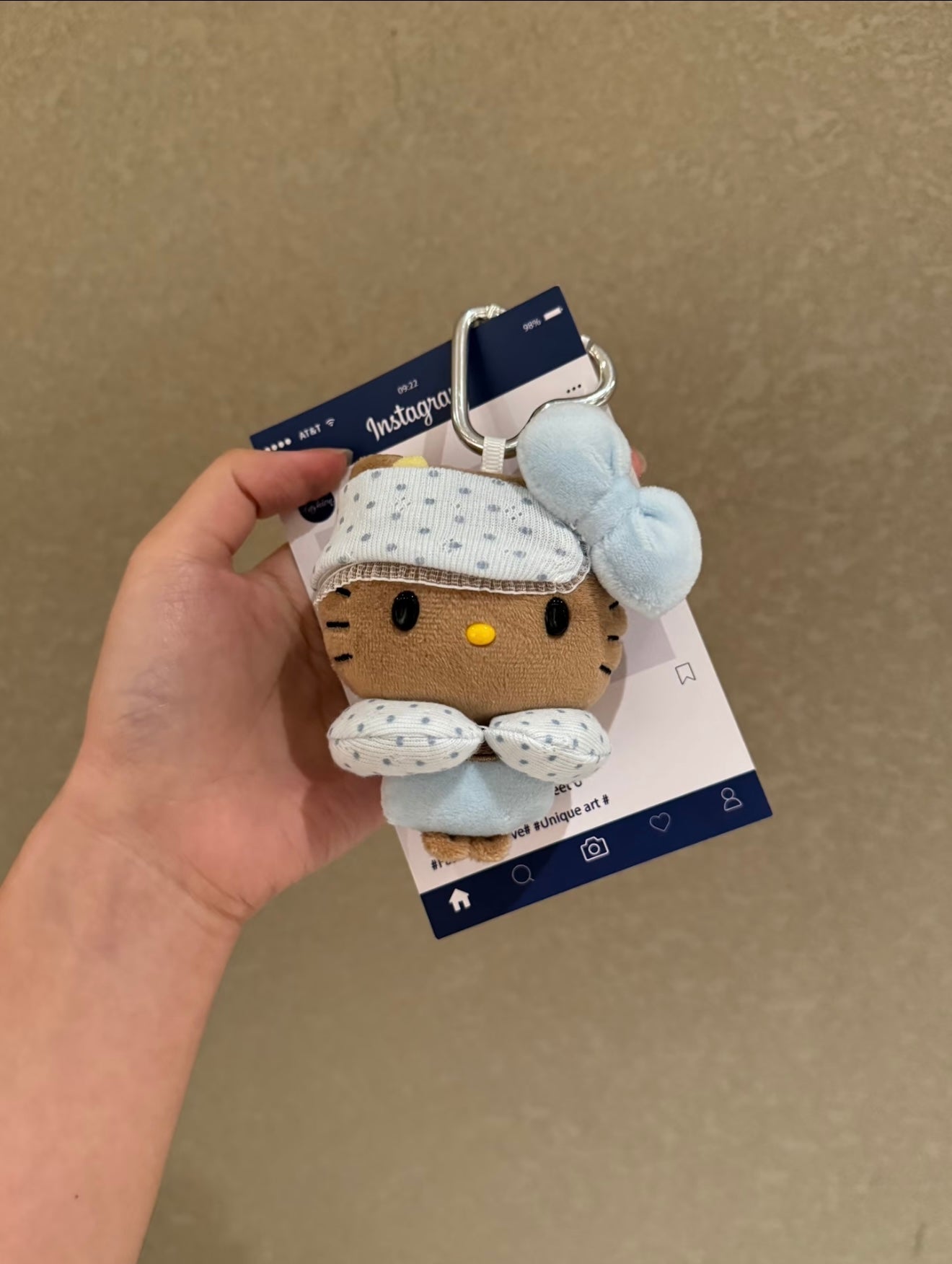【Handmade】Hello Kitty plush toy bag charm key chain