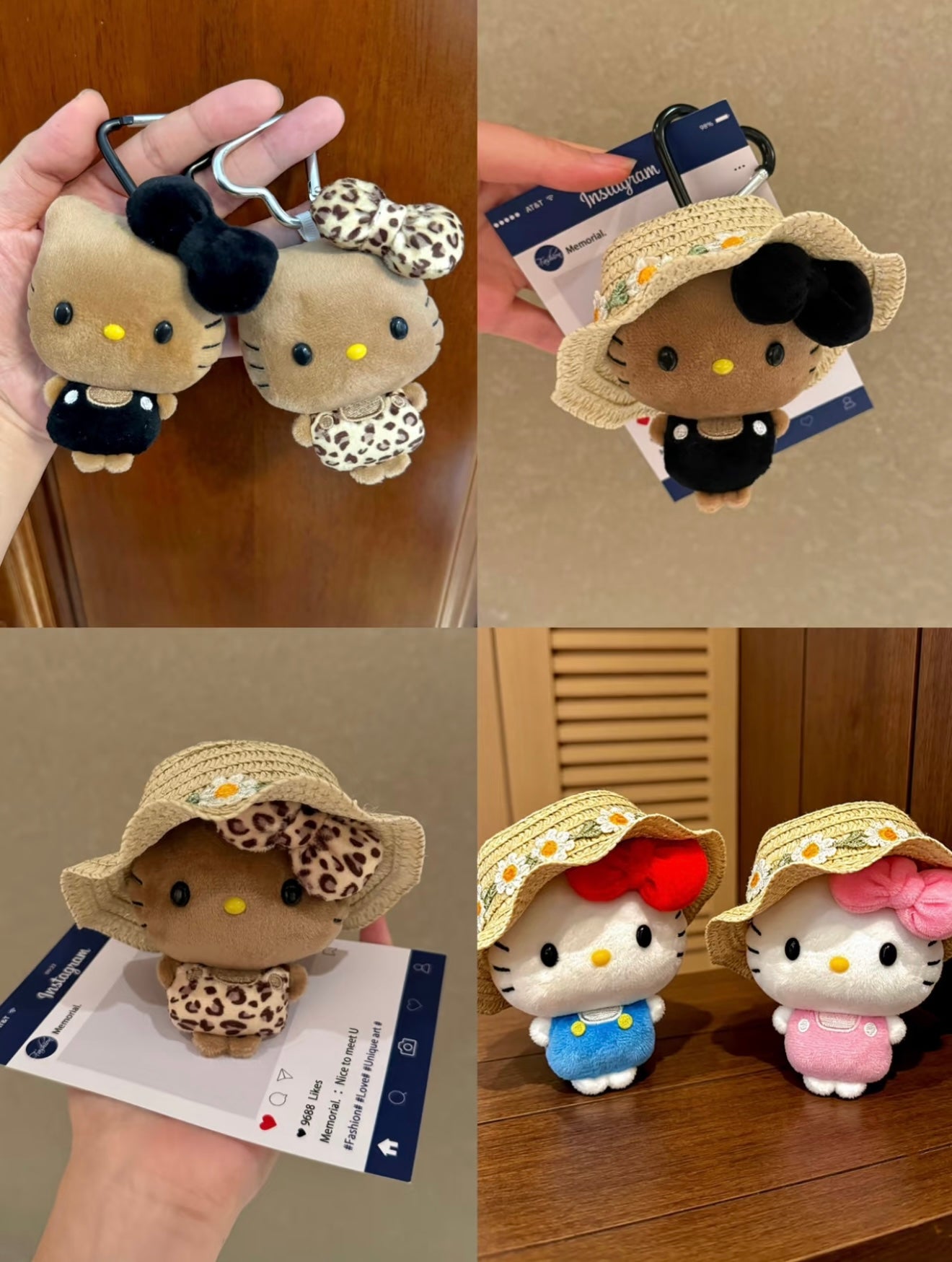 【Handmade】Hello Kitty plush toy bag charm key chain