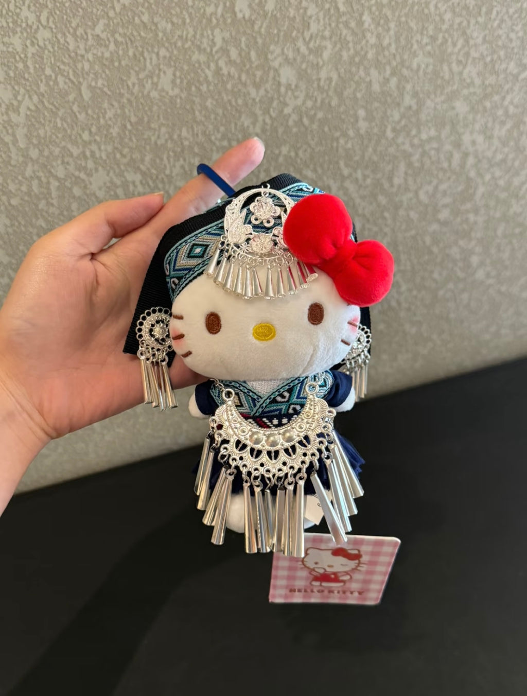 Traditional Chinese ethnic costumes Hello Kitty plush toy bag charm