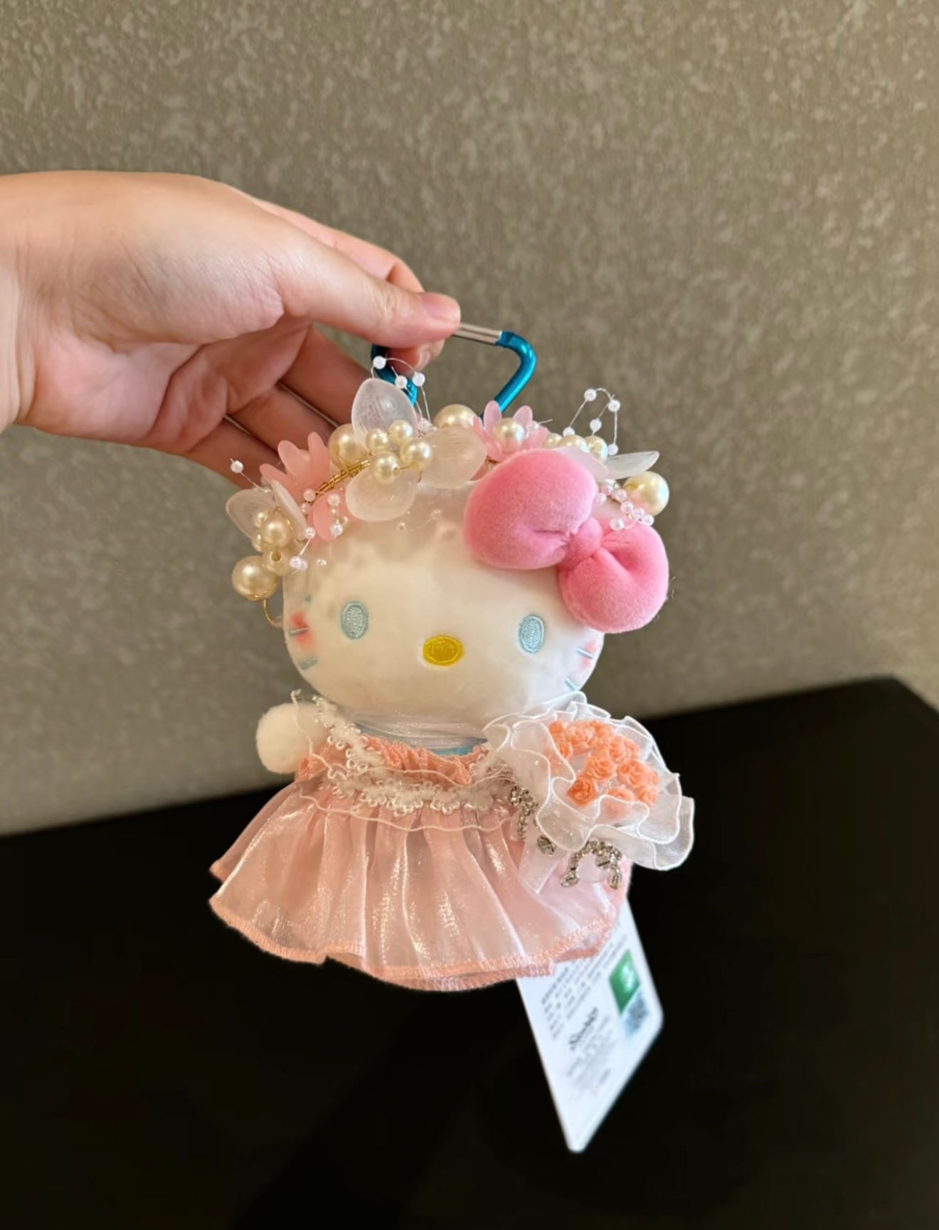 Hello Kitty in wedding dress and suit plush toy bag charm key chain