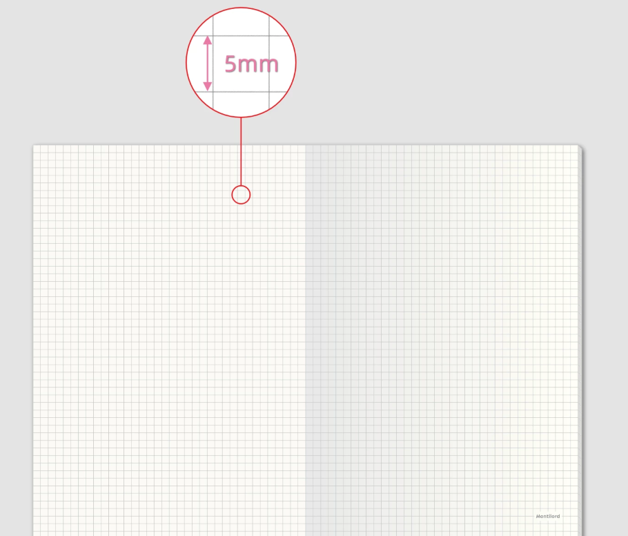 B5 Grid Notebook, Eye-Care Paper, Minimalist Designer Notebook with Smooth Writing