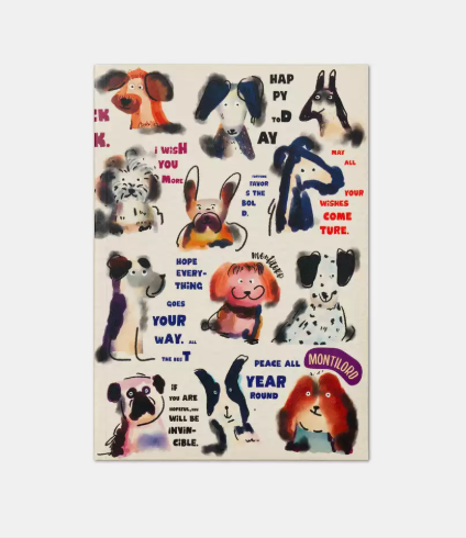 B5 Hardcover Notebook, Thick Premium Paper, Lined & Grid Inner Pages, Cute Dog Illustration Design