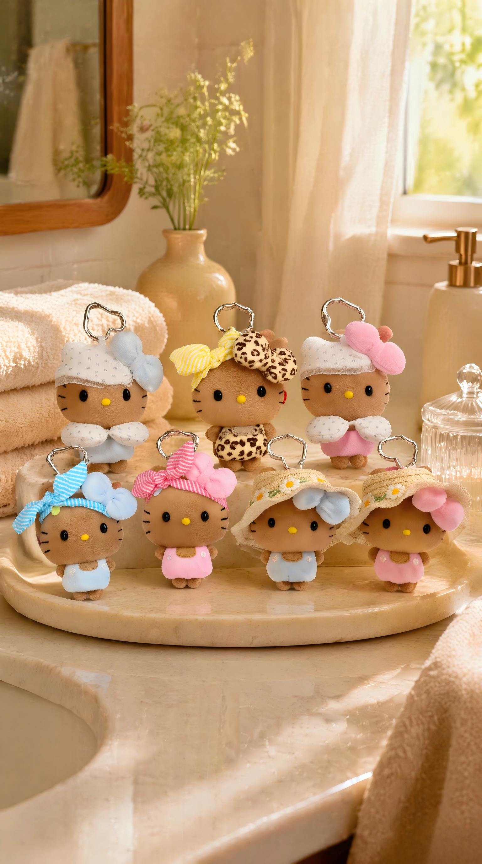 【Handmade】Hello Kitty plush toy bag charm key chain