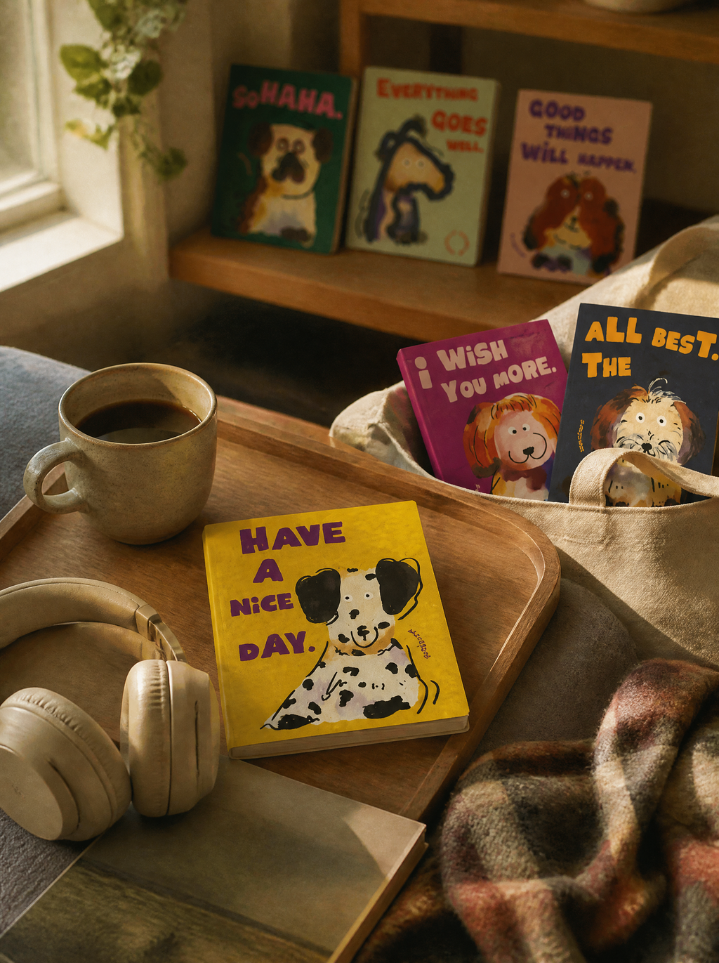 A6 Pocket Notebook with Dog Illustrations | Thick Waterproof Smooth Paper, Easy to Write