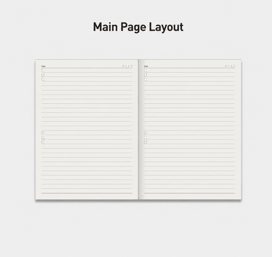 Aesthetic B5 Lined Planner Notebook | 100gsm Thick Paper, Two Pages A Day Layout for Student Study & Office Work