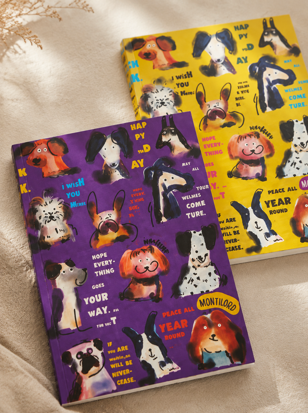 B5 Hardcover Notebook, Thick Premium Paper, Lined & Grid Inner Pages, Cute Dog Illustration Design