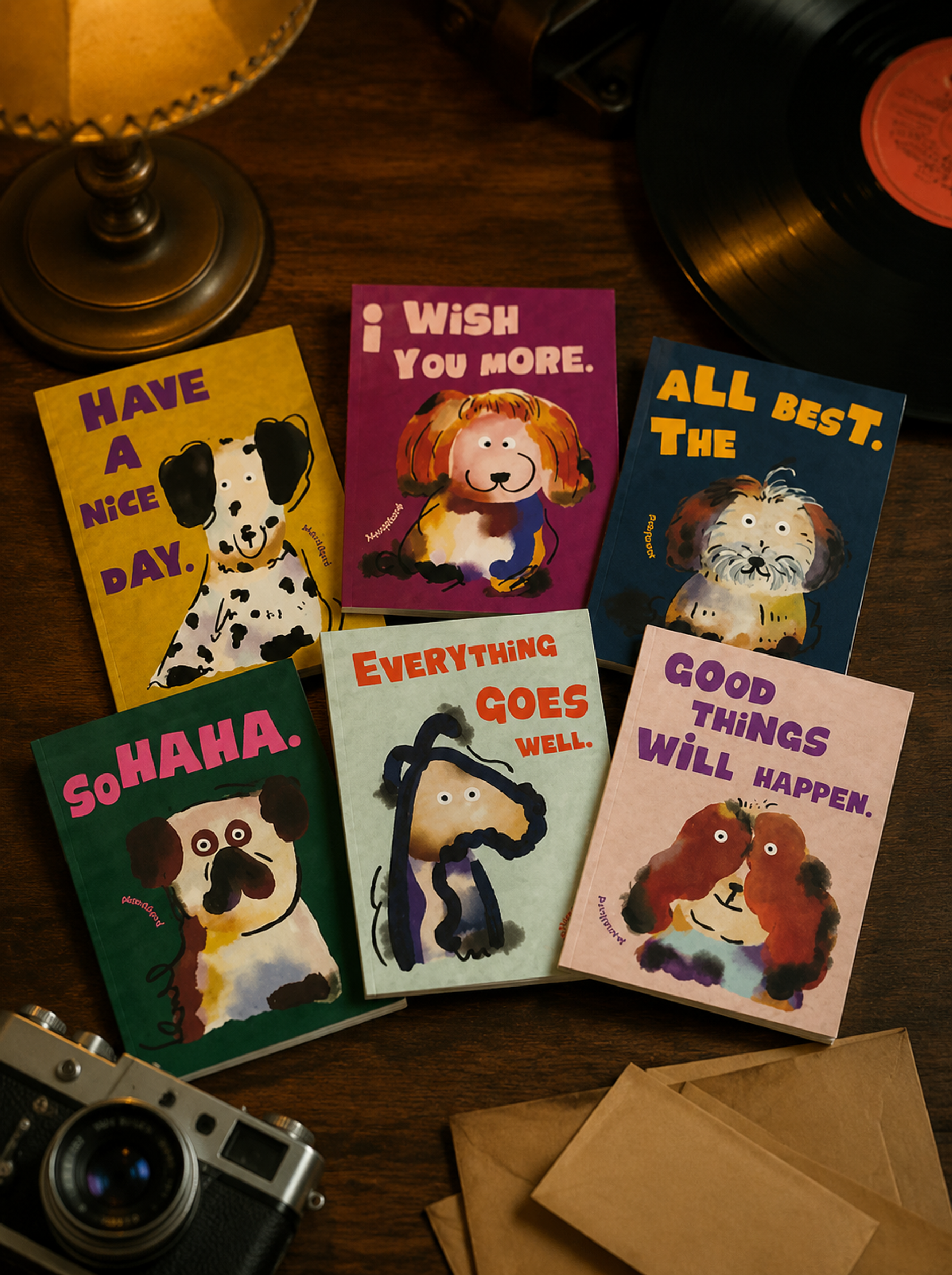 A6 Pocket Notebook with Dog Illustrations | Thick Waterproof Smooth Paper, Easy to Write